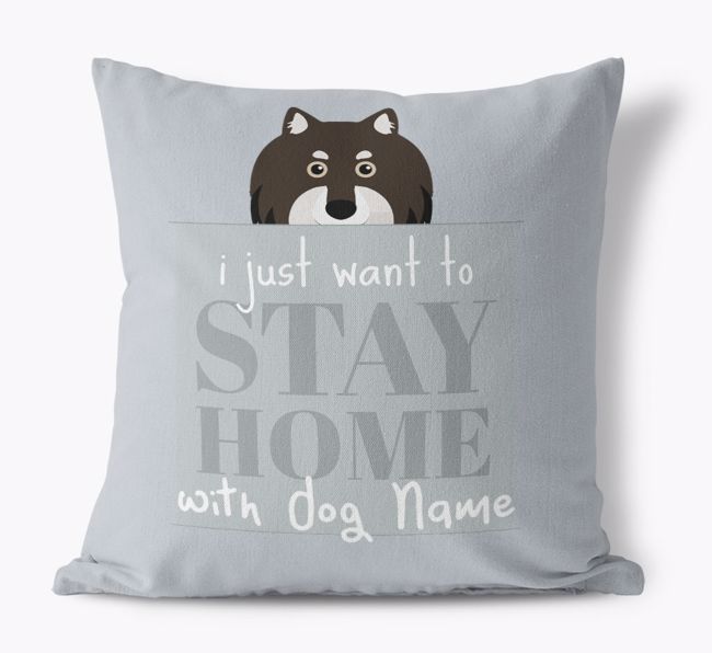 Stay Home: Personalized {breedFullName} Canvas Pillow